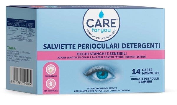 Tavola Salviette Perioculari Detergenti Care For You 14 Garze Monouso-1