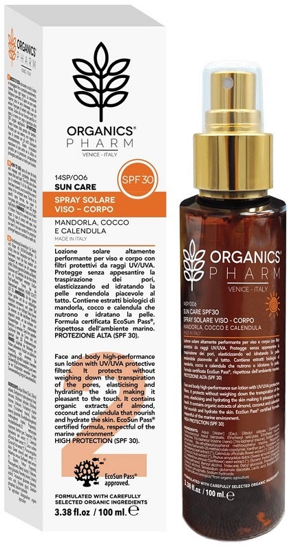 Organics Pharm Spray Solare Viso/Corpo 100ml SPF30-1