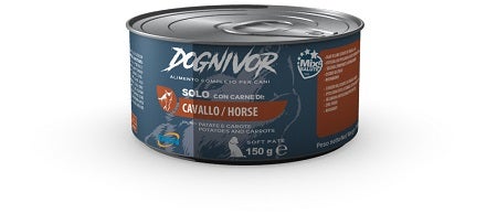 Dognivor Cibo Umido Con Cavallo Patate e Carote Per Cani Adulti Scatoletta 150g-1