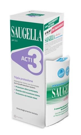 Saugella Detergente Intimo Acti3 250ml + 3 Assorbenti Interni-2