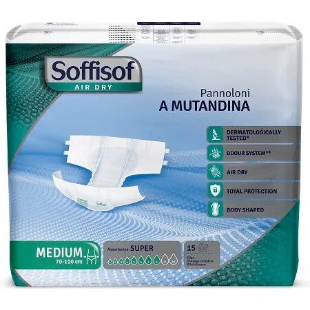 Soffisof Pannoloni A Mutandina Air Dry Super Taglia Media 15 Pezzi-2