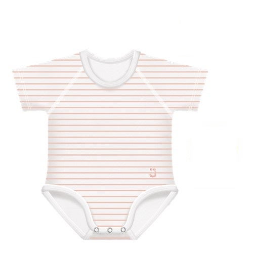J Bimbi Body 0-36M In Bambu' 4 Stagioni Righe Pesca-1