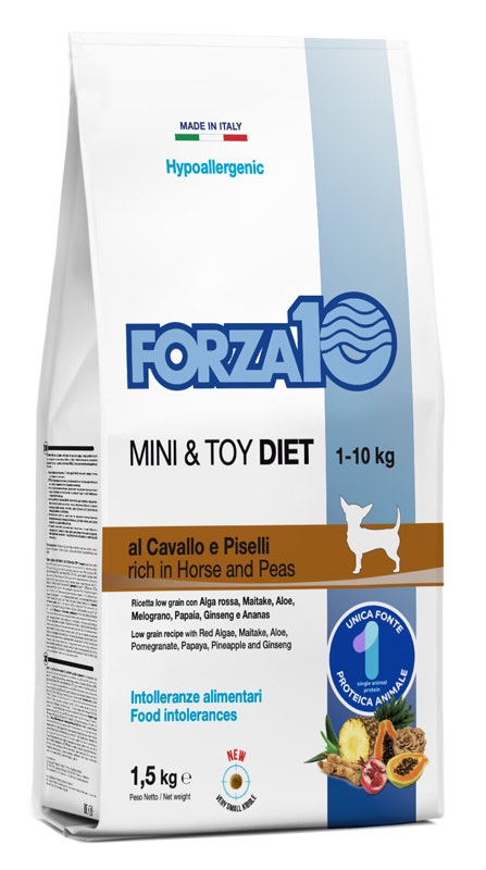 Forza10 Mini Toy Diet Crocchette Al Cavallo E Piselli Per Cani Taglia Piccola Sacco 1,5kg-1