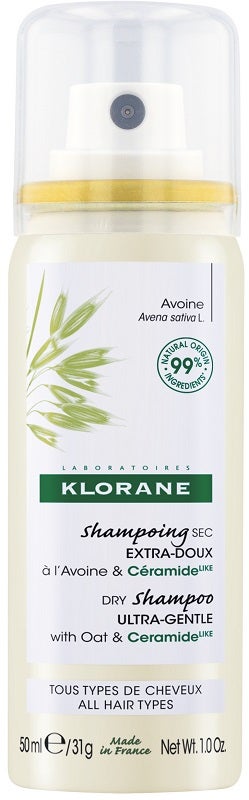 Klorane Shampoo Secco Extra-Delicato all'Avena&Ceramide Tutti i Tipi di Capelli 50ml-1