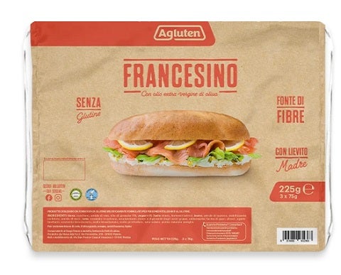 Agluten Francesino Sfilatino Monoporzione Senza Glutine 3x75g-1