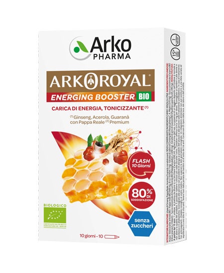 Arkoroyal Pappa Reale Premium Energing Booster Bio Senza Zuccheri 10 Flaconcini-1