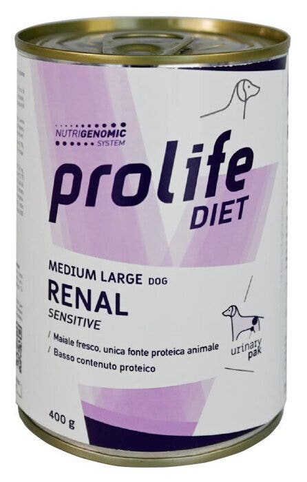 Prolife Dog Diet Renal Sensitive Cibo Umido Per Cani Taglia Media/Grande Lattina 400g-2