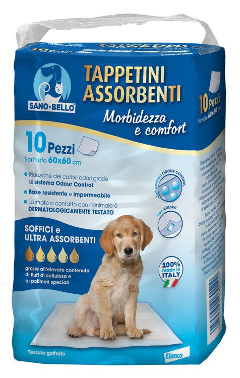 Elanco Sano & Bello Tappetini Assorbenti Per Cani 10 Pezzi 60x60cm-1