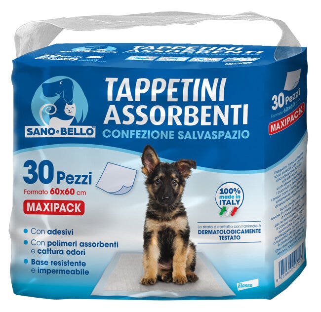 Elanco Sano & Bello Tappetini Assorbenti Per Cani 30 Pezzi 60x60cm-1