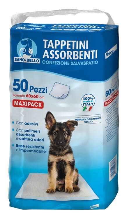 Elanco Sano & Bello Tappetini Assorbenti Per Cani 50 Pezzi 60x60cm-1