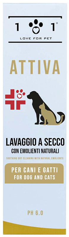 101 Love For Pet Attiva Lavaggio a Secco Lenitivo Idratante Cani e Gatti 250 ml