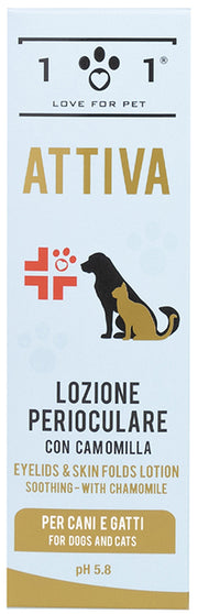 101 Love For Pet Attiva Lozione Detergente Perioculare con Camomilla Cani e Gatti 100 ml