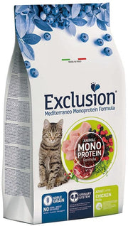 Exclusion Mediterraneo Monoprotein Noble Grain Cibo Secco Pollo Per Gatti Adulti 1,5kg-2