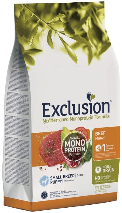 Exclusion Mediterraneo Monoprotein Noble Grain Cibo Secco Manzo Per Cani Adulti Taglia Piccola Sacco 500g-2