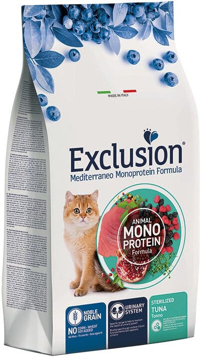 Exclusion Mediterraneo Monoprotein Noble Grain Sterilized Cibo Secco Tonno Per Cani Adulti 300g-2