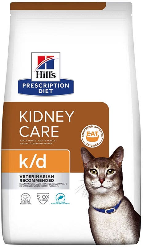 Hill's Prescription Diet K/D Kidney Care Con Tonno Cibo Secco Per Gatti 1,5kg-1