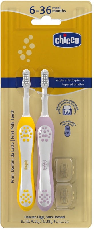 Chicco Spazzolino 6-36 Mesi Doppio Rosa-giallo-1