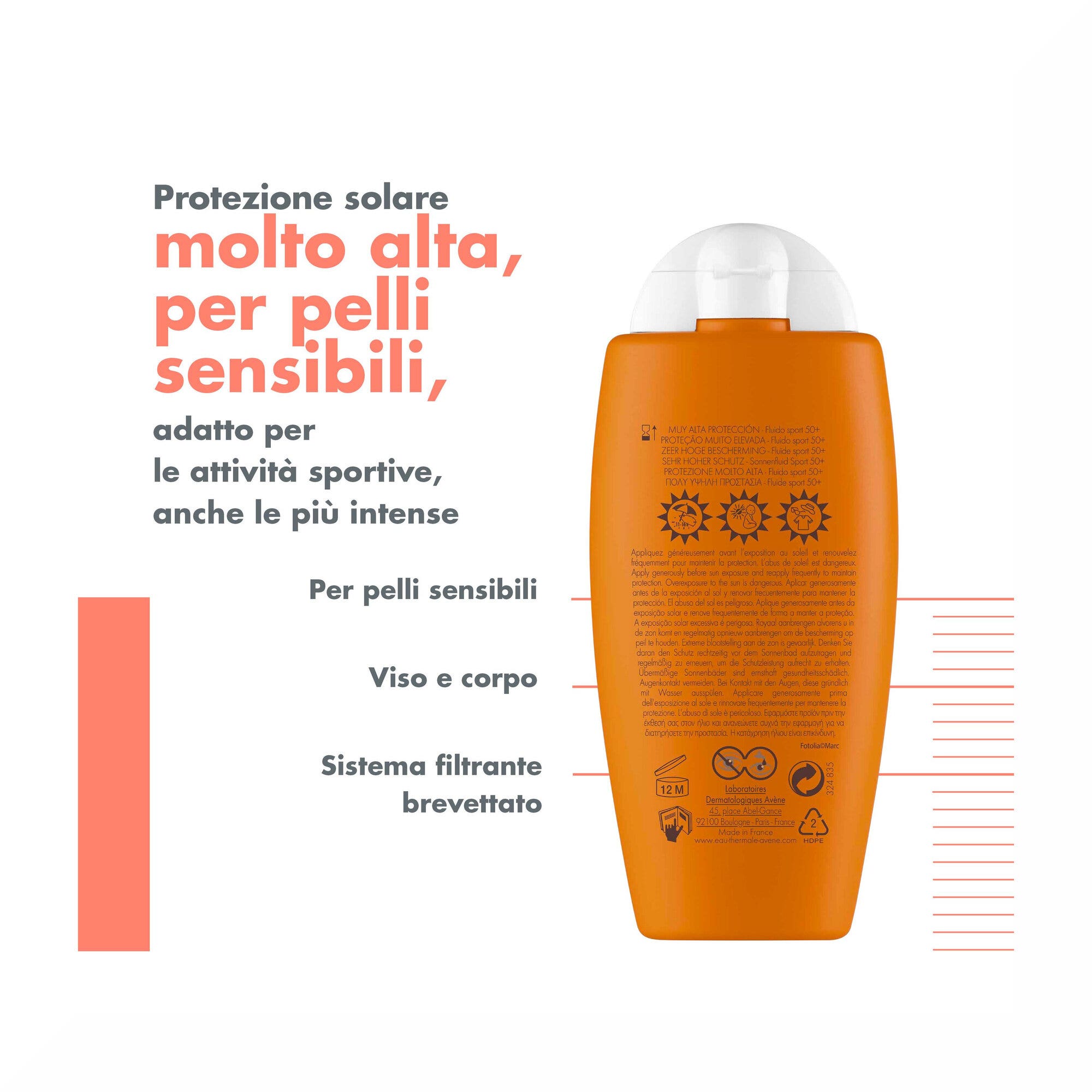Eau Thermale Avene Protezione Solare Molto Alta Fluido Sport SPF 50+ 100ml-6