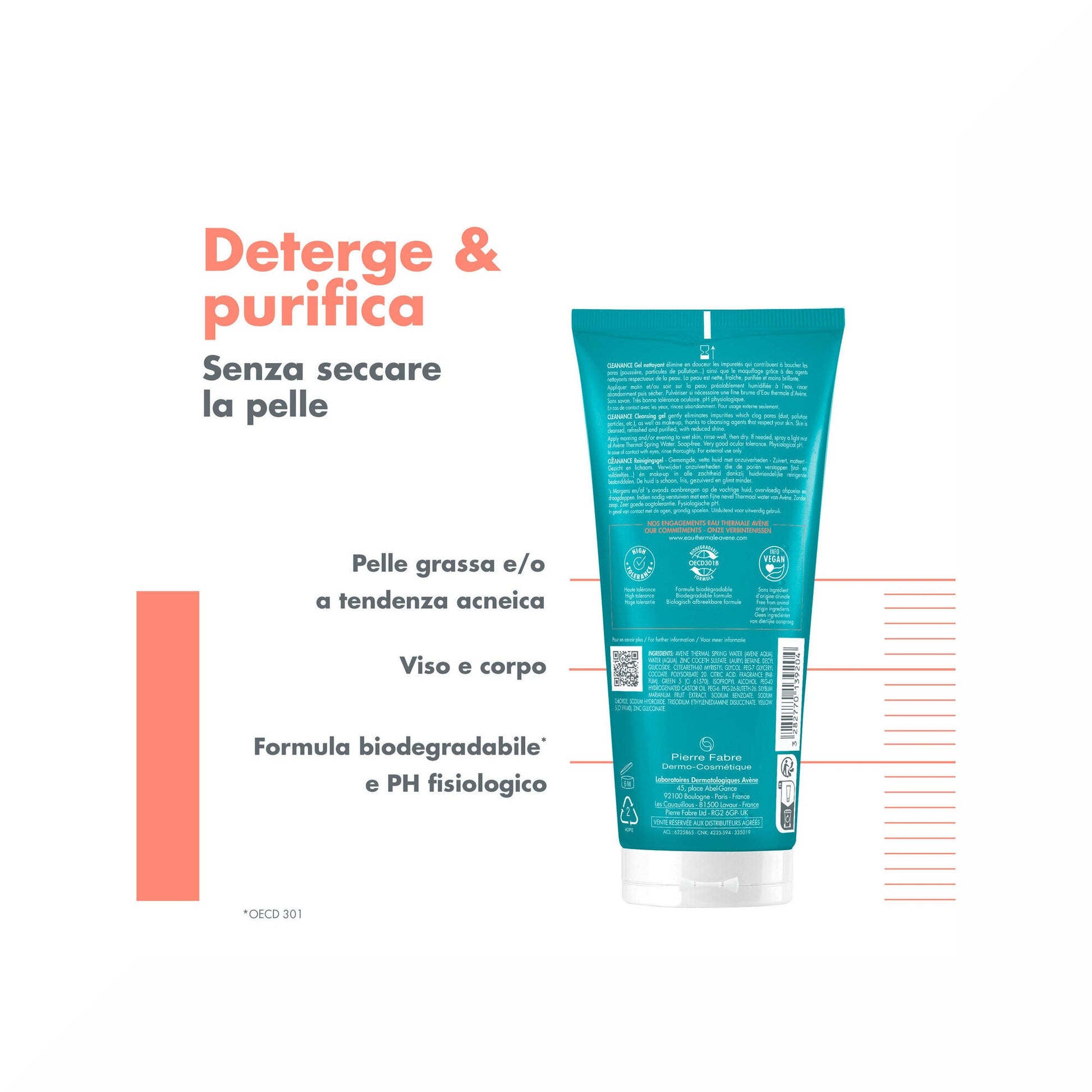 Eau Thermale Avène Cleanance Gel Detergente Purificante Pelle Grassa Con Imperfezioni 200ml-4
