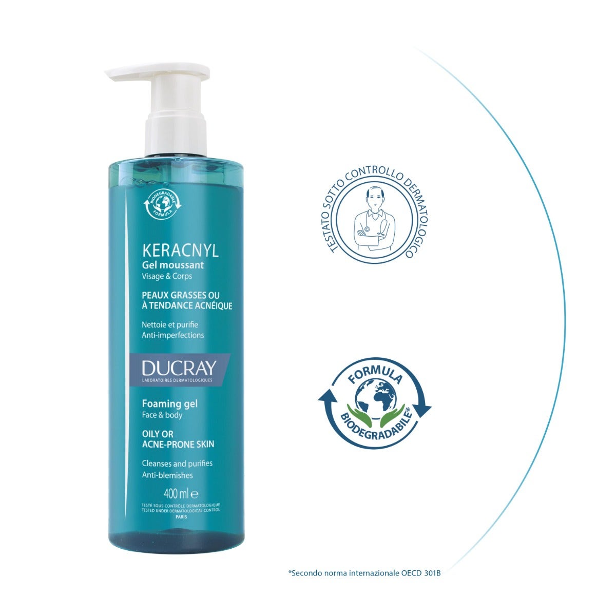 Ducray Keracnyl Gel Detergente Pelle Grassa 400ml-7
