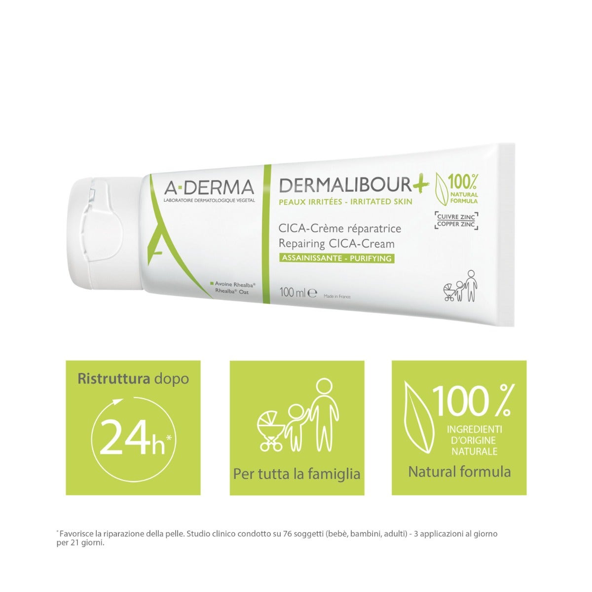 Aderma Dermalibour+ Cica-Crema Ristrutturante Purificante Pelli Irritabili 100ml-6
