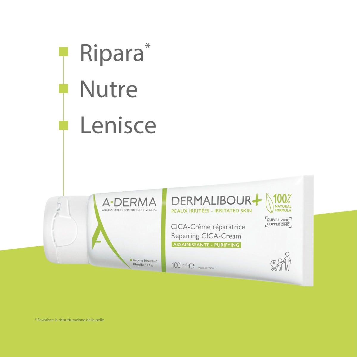 Aderma Dermalibour+ Cica-Crema Ristrutturante Purificante Pelli Irritabili 100ml-7