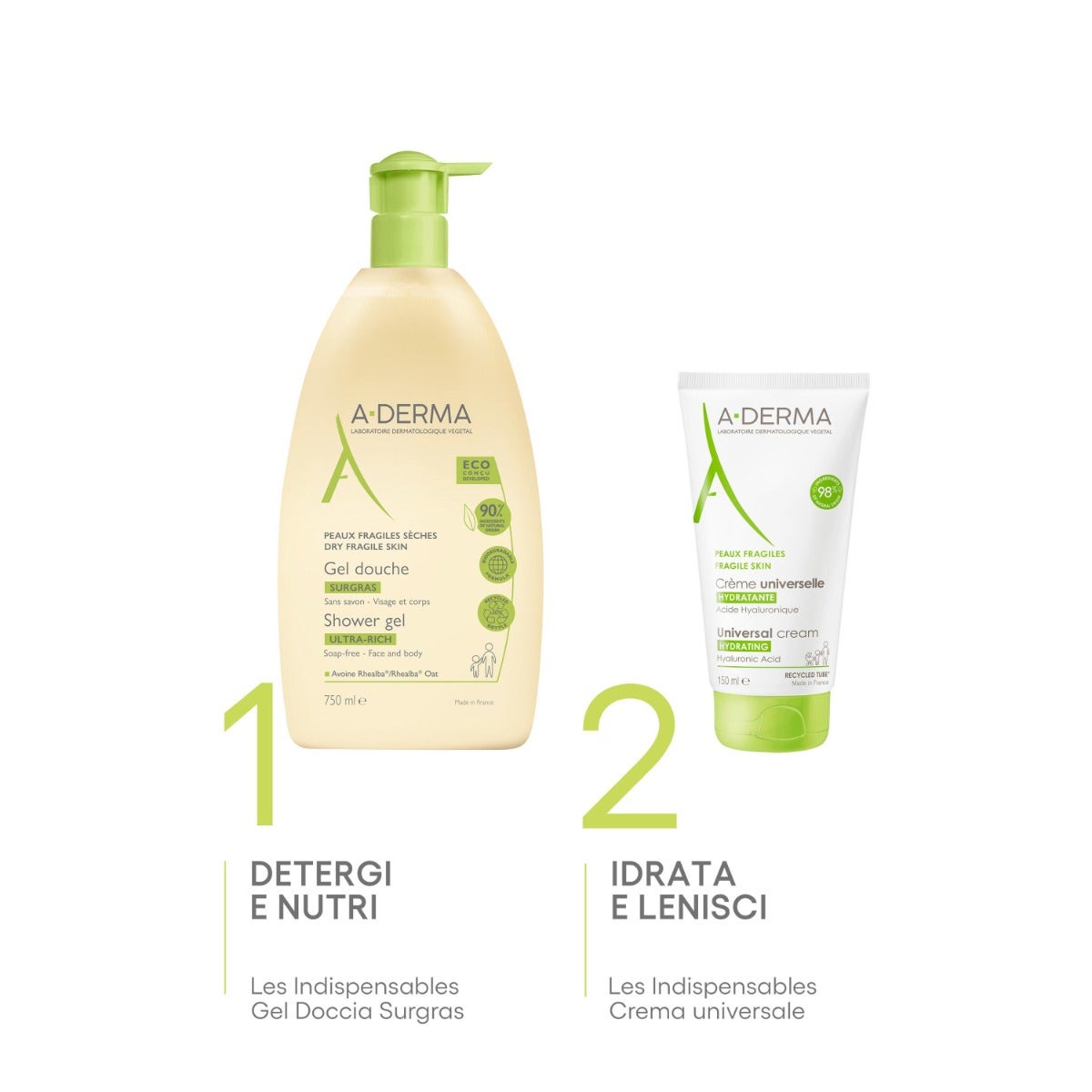 Aderma Les indispensables Crema Universale Idratante Viso/Corpo 150ml-9