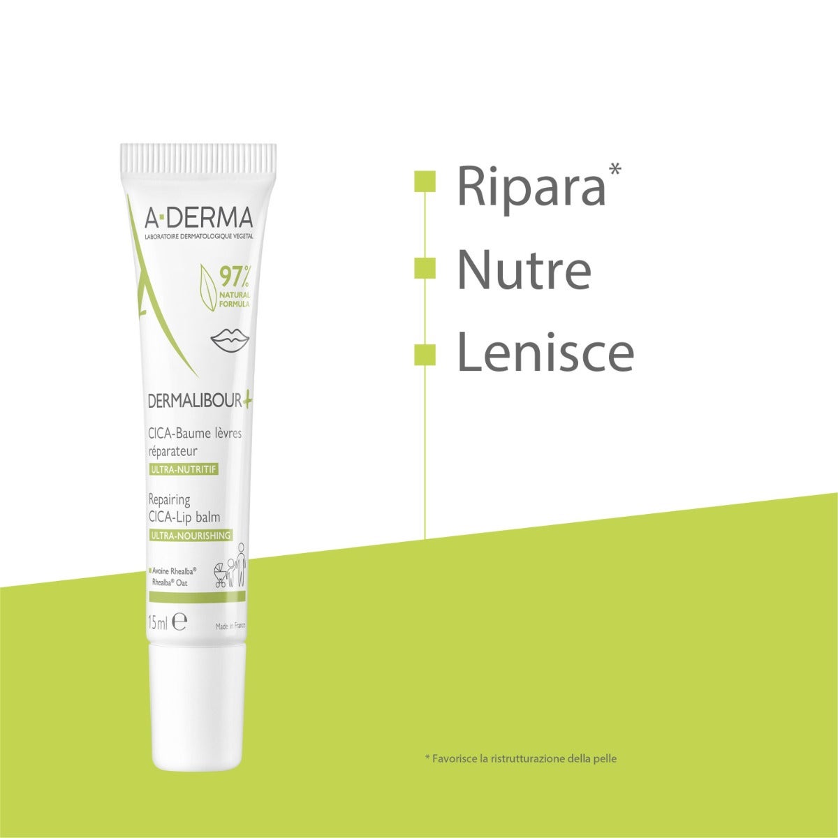 A-Derma Dermalibour+Cica Balsamo Labbra 15ml-6