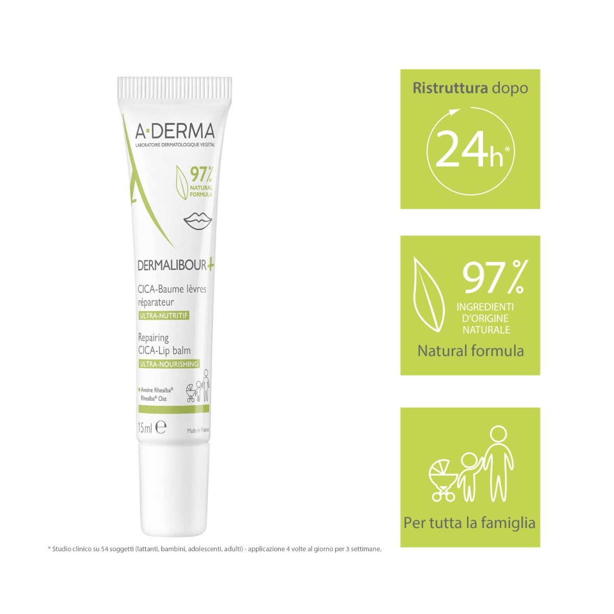 A-Derma Dermalibour+Cica Balsamo Labbra 15ml-5