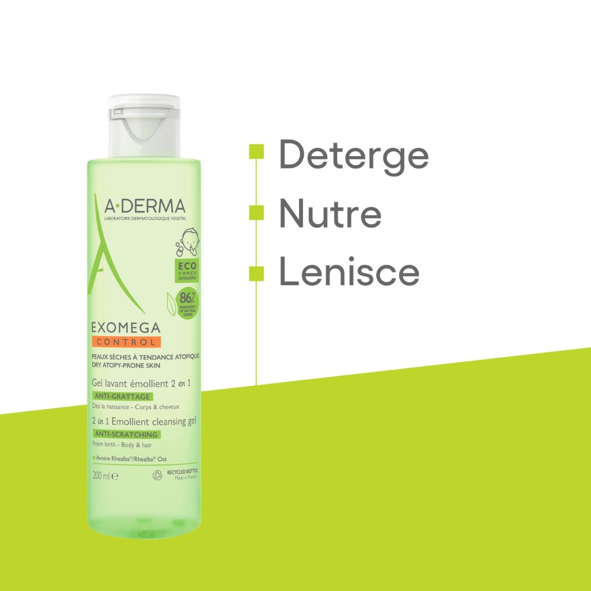 A-Derma Exomega Control Gel Detergente Emolliente 2 in 1 200ml-16