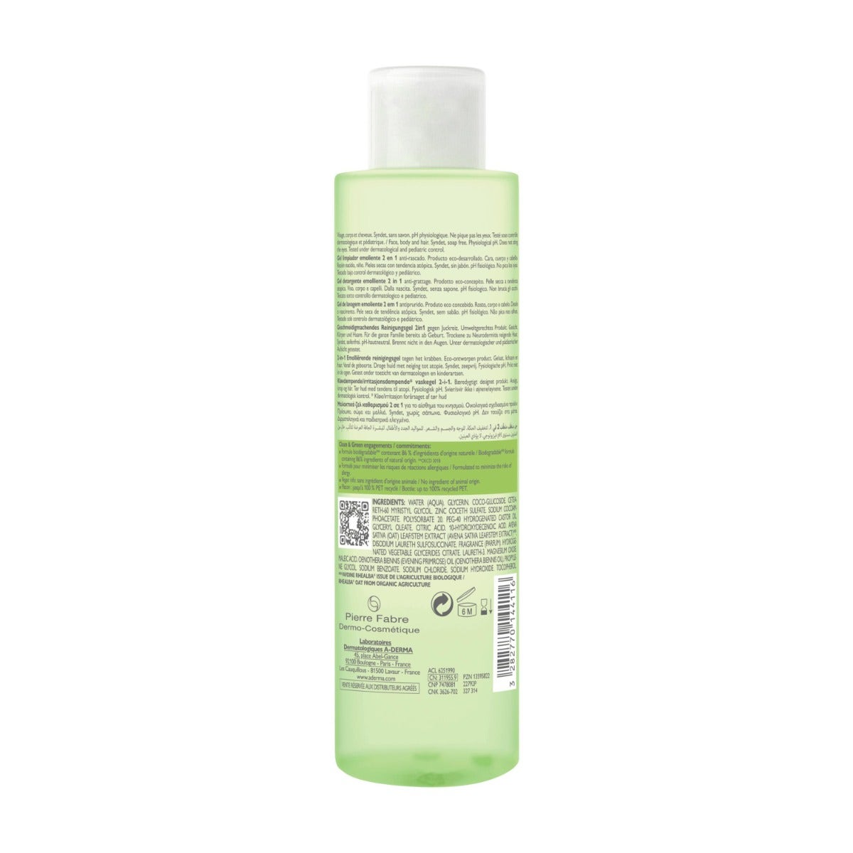 A-Derma Exomega Control Gel Detergente Emolliente 2 in 1 200ml-14