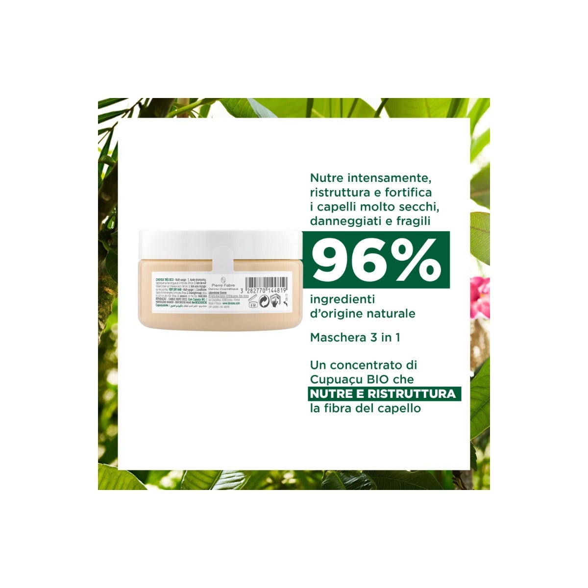 Klorane Maschera Al Burro Di Cupuacu Bio Riparatrice 150ml-6