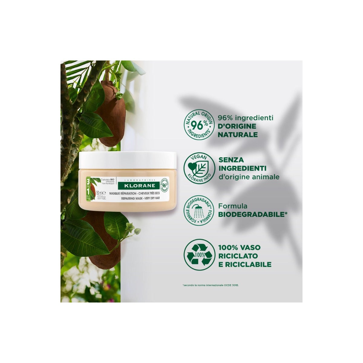 Klorane Maschera Al Burro Di Cupuacu Bio Riparatrice 150ml-5