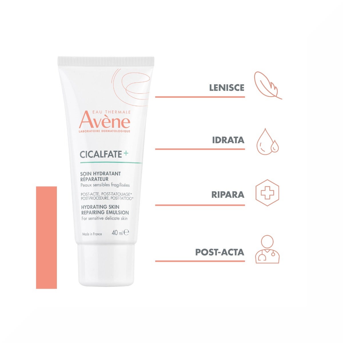 Avene Cicalfate+ Idratante Ristrutturante Post-Chirurgia o Tatuaggio 40ml-9