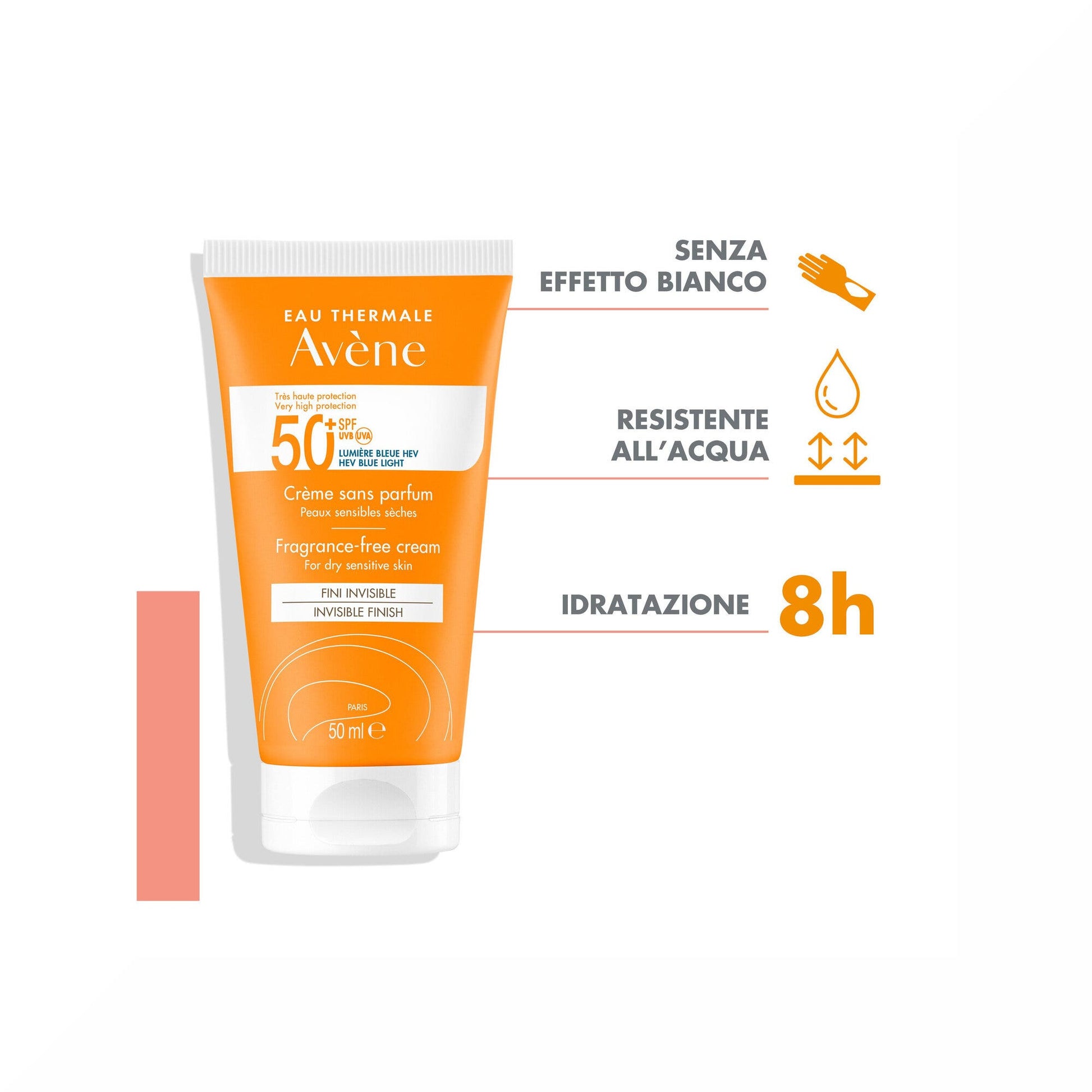 Avène Crema Senza Profumo SPF 50+ Solare Viso 50ml-6