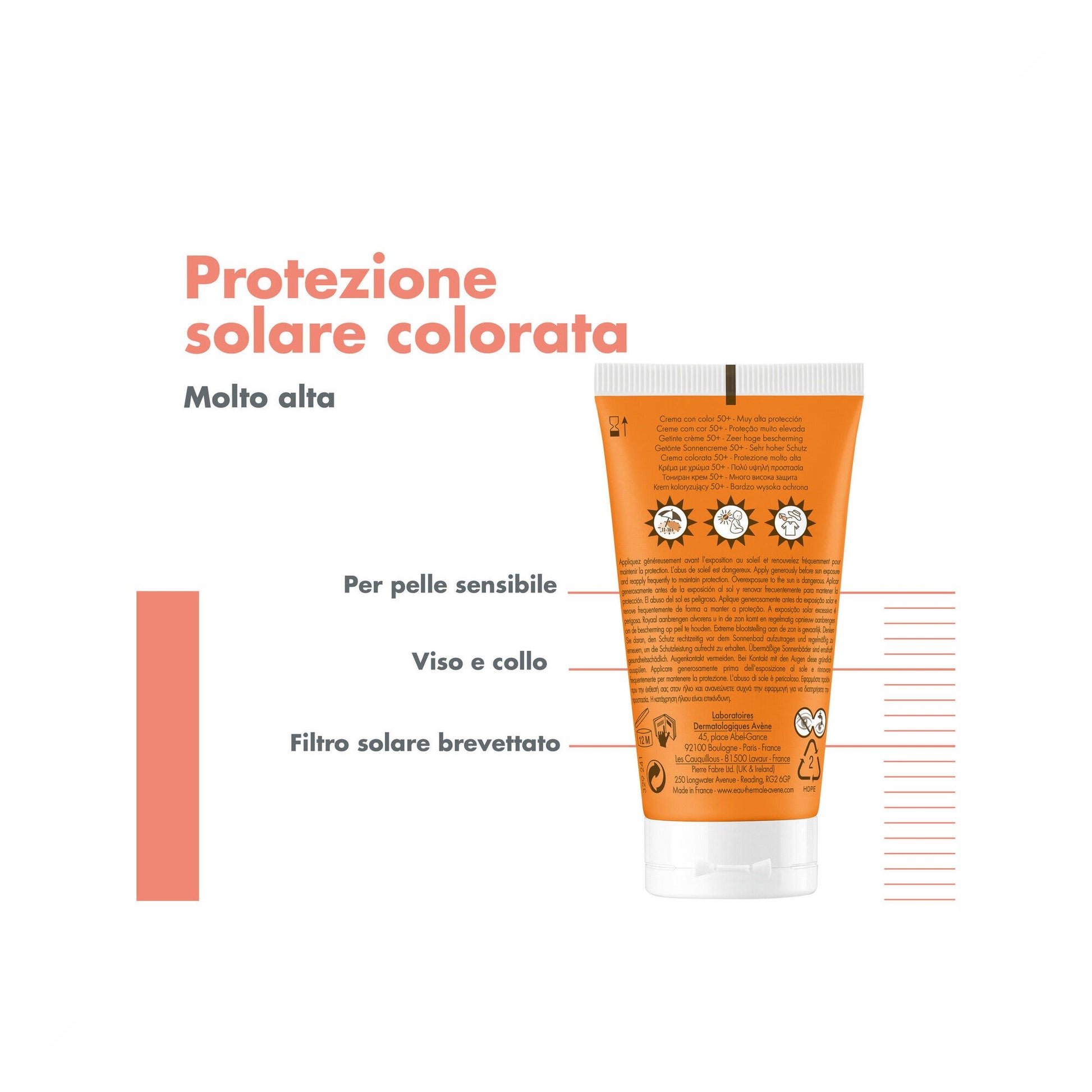 Avène Crema Colorata SPF 50+ Solare Viso 50ml-7