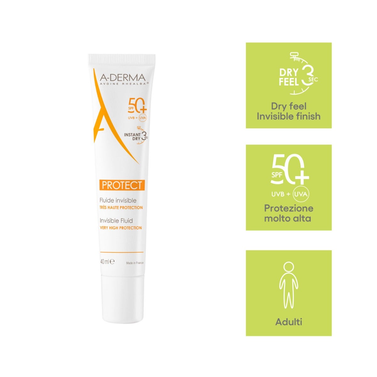 A-Derma Protect Fluido Invisibile Spf50+ 40ml-4
