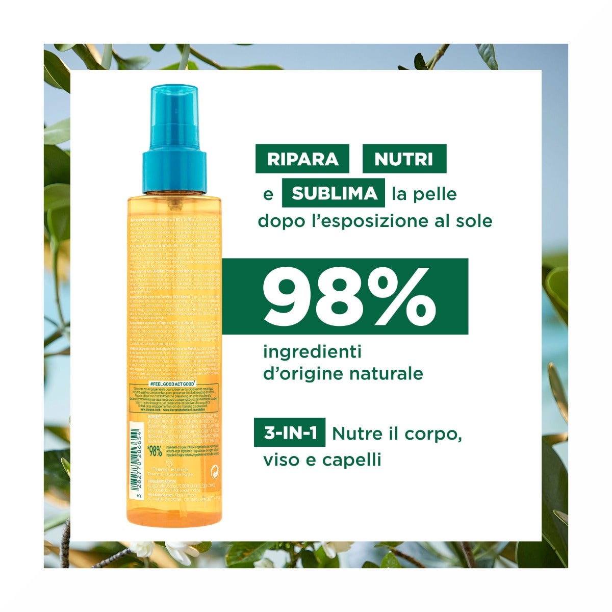 Klorane Olio Ristrutturante Doposole Viso E Corpo 150ml-3