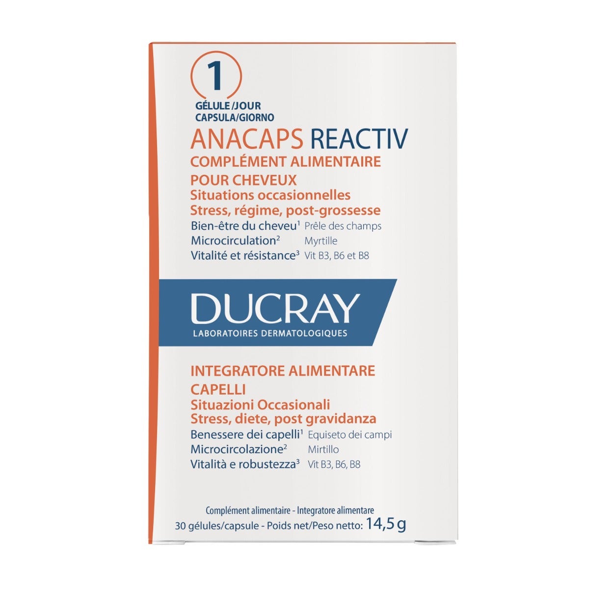 Ducray Anacaps Reactiv Integratore Alimentare Capelli 30 Capsule-4