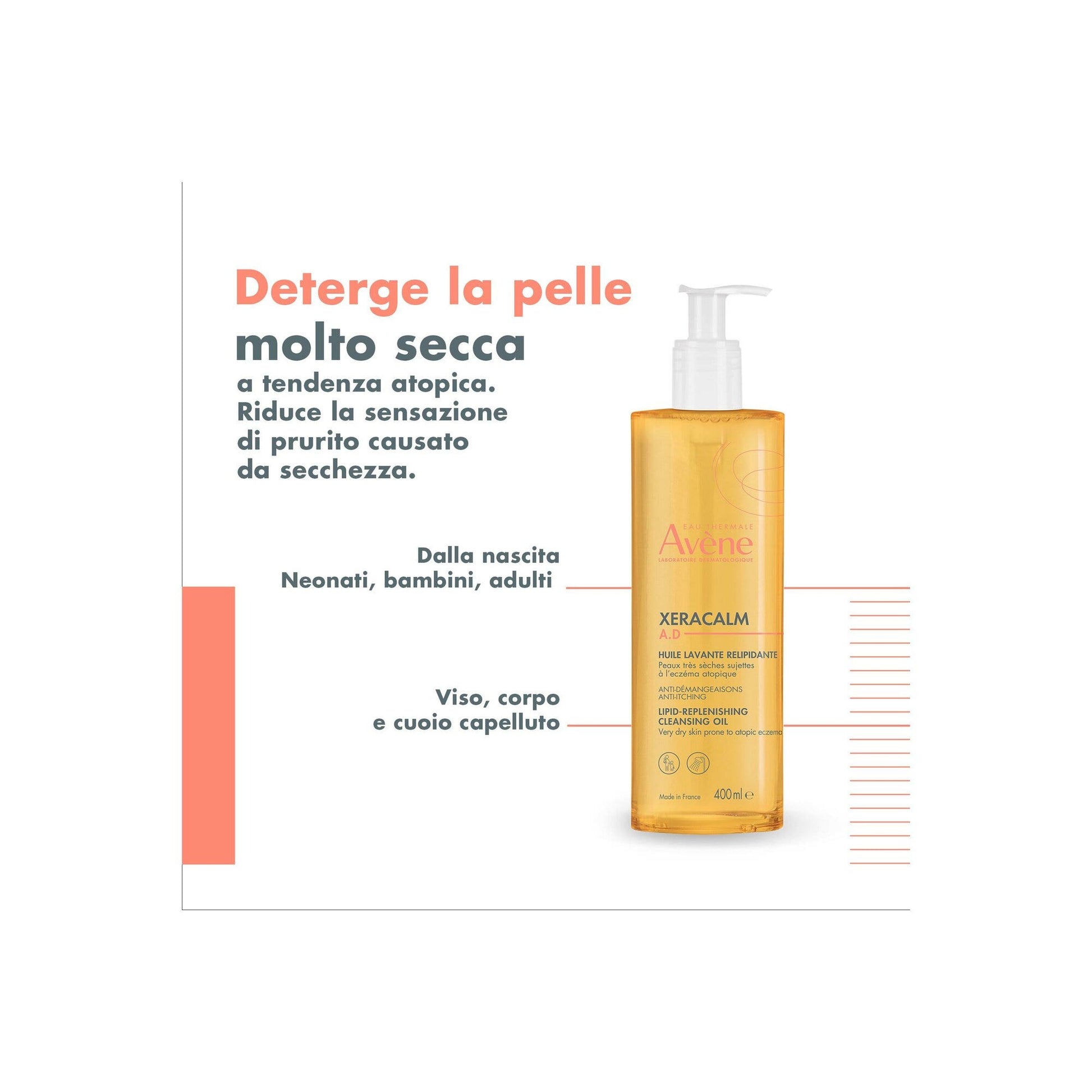 Eau Thermale Avène Xeracalm AD Olio Detergente Liporestitutivo 400ml-6