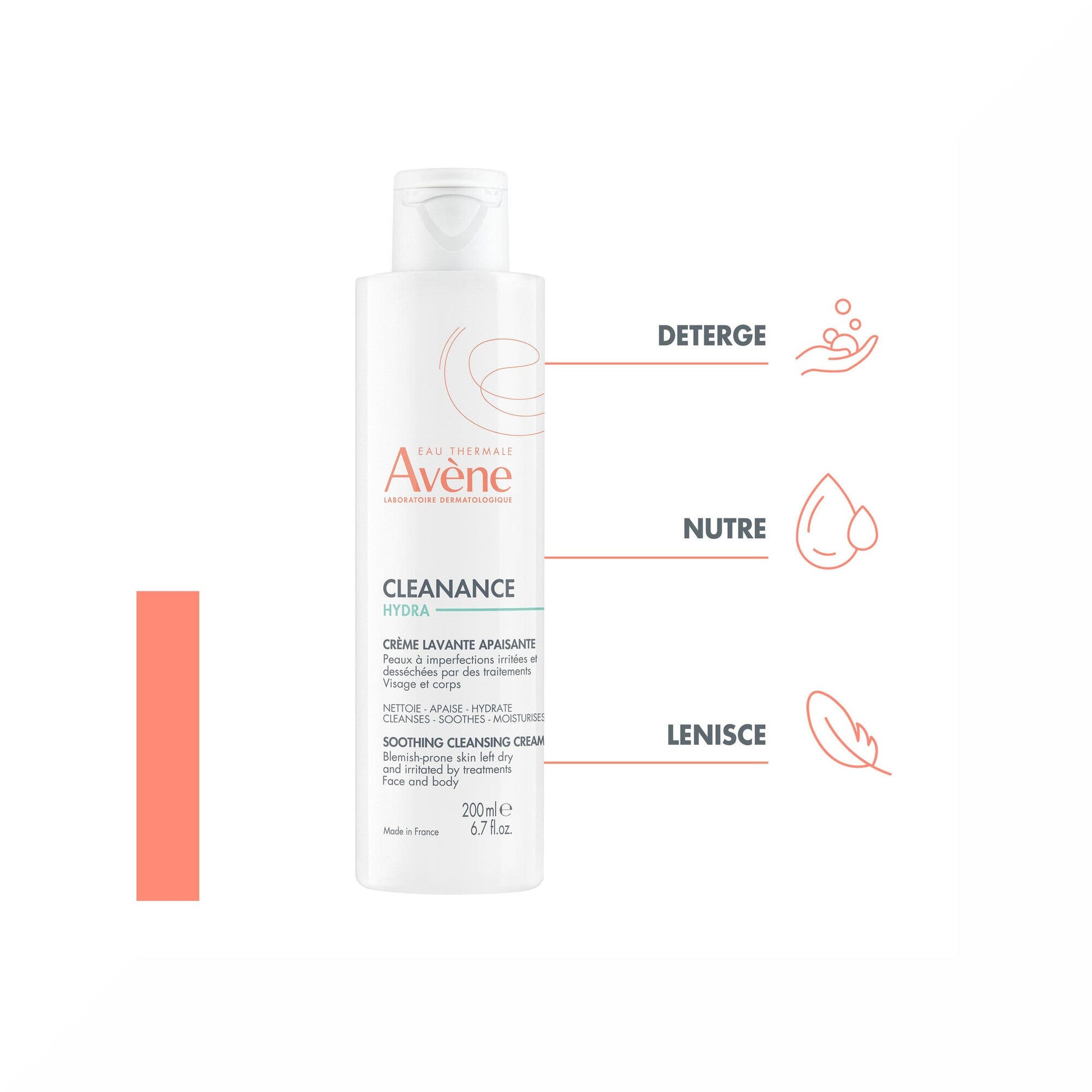 Eau Thermale Avène Cleanance Hydra Crema Detergente Lenitiva 200ml-3
