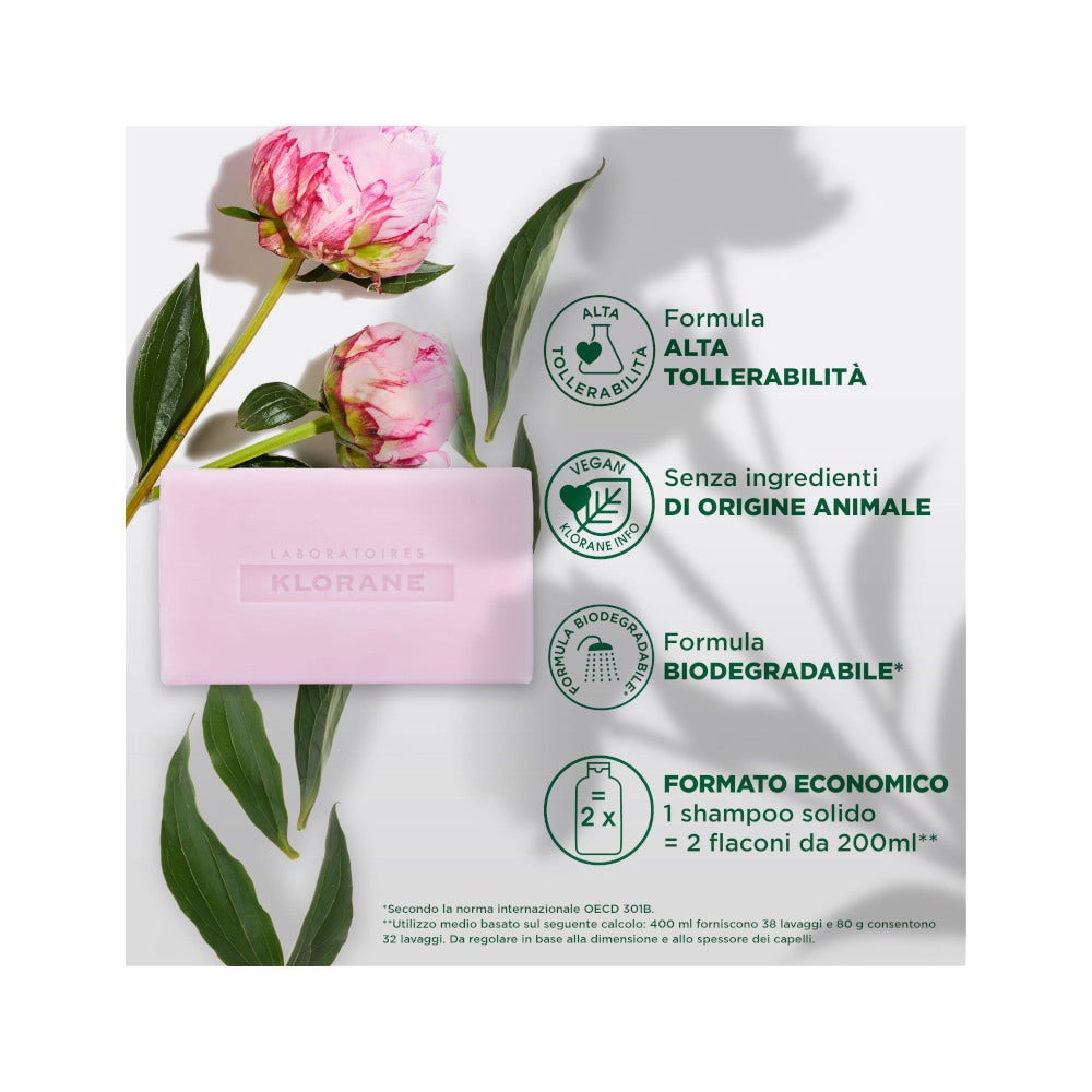 Klorane Shampoo Solido Lenitivo Peonia Bio 80g-1
