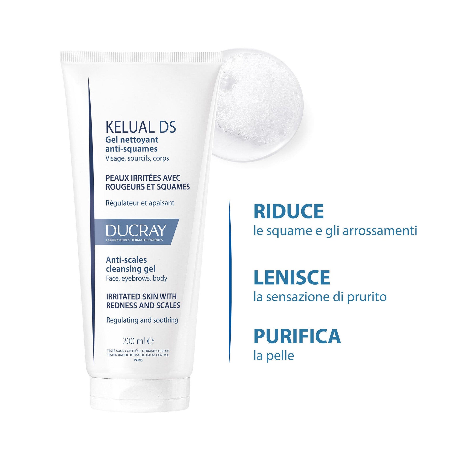 Ducray Kelual Ds Gel Detergente Anti-Squame Viso E Corpo 200ml-3