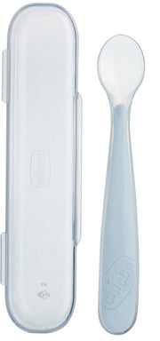 Chicco Cucchiaio Silicone con Case Grigio 6 Mesi+