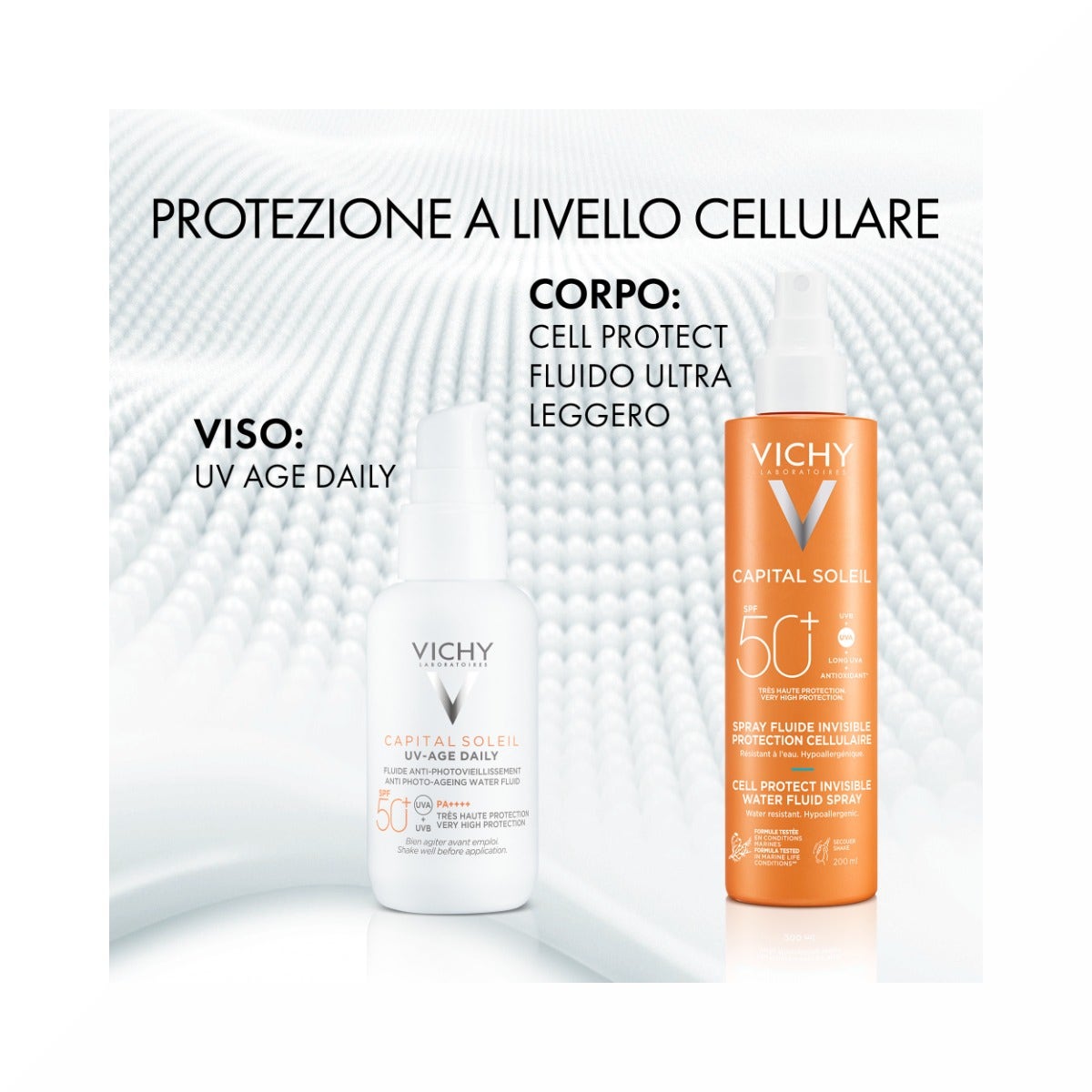 Vichy Capital Soleil Cell Protect Fluido Ultra Leggero Spray Protezione Alta SPF50 200ml-11