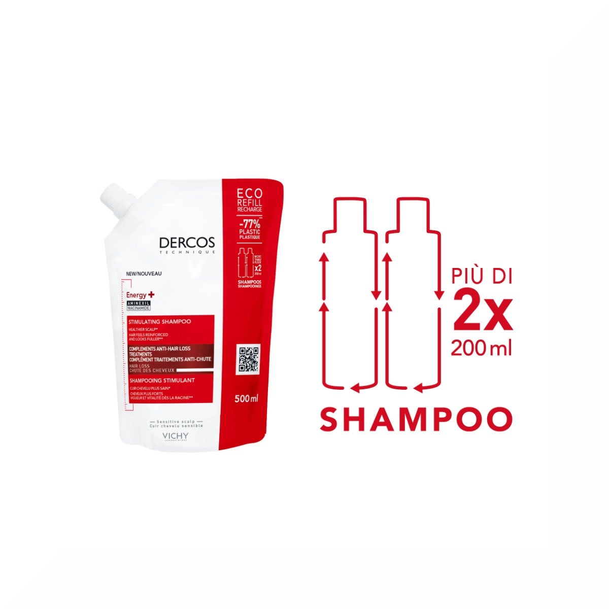 Vichy Dercos Shampoo Energizzante Eco-Ricarica 500 ml-13