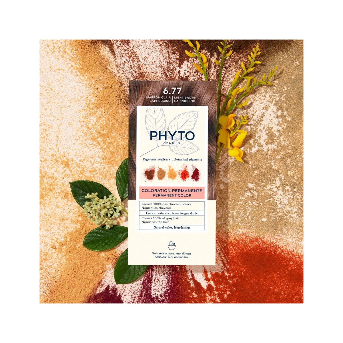 Phyto Phytocolor 6.77 Marrone Chiaro Cappuccino Colorazione Permanente Per Capelli-4