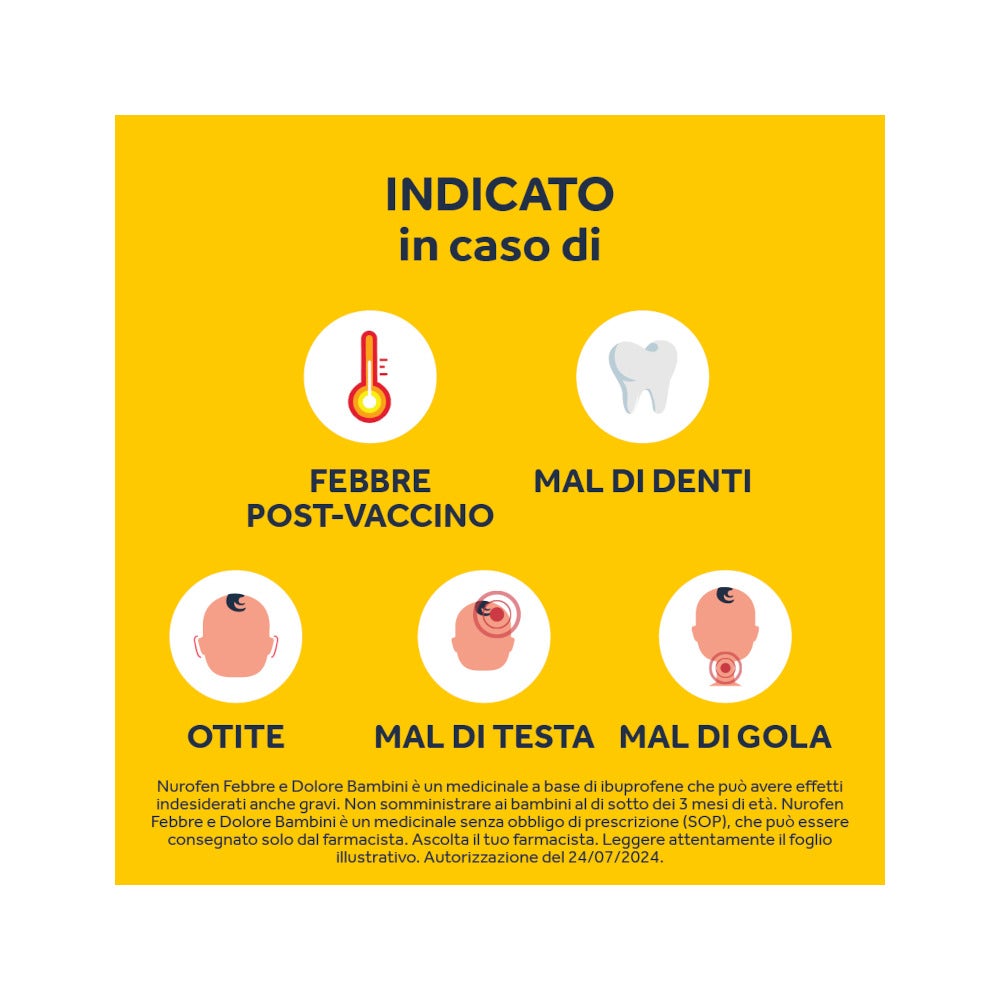 Nurofen Febbre Dolore Bambini 100mg/5ml Arancia 150ml-7