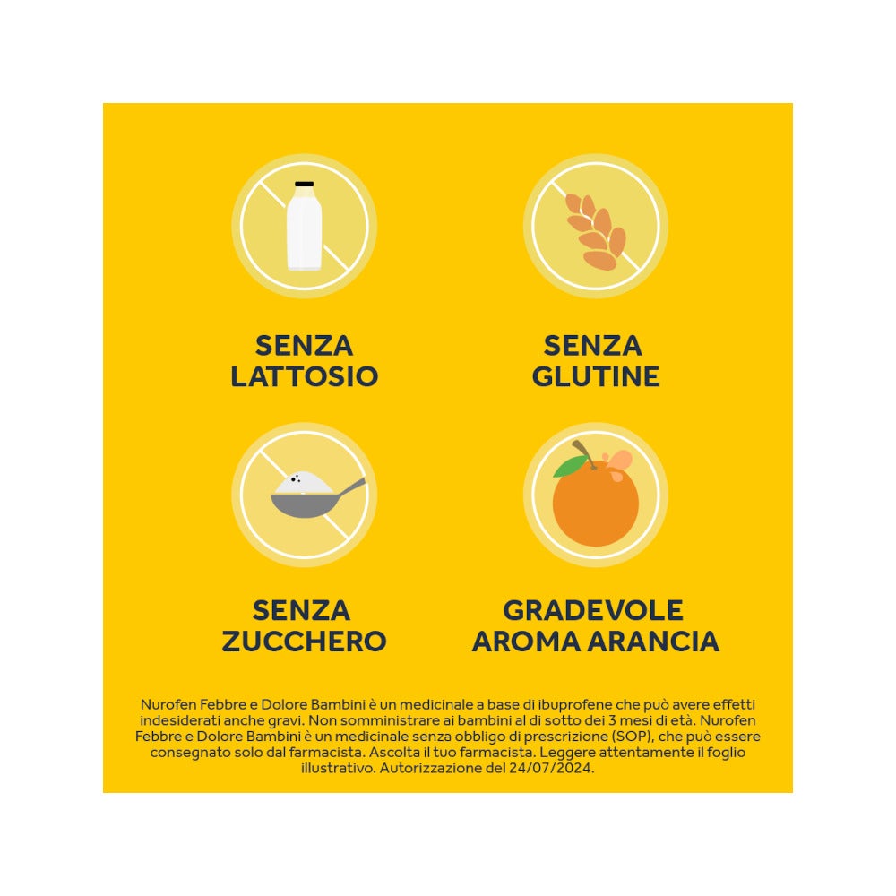 Nurofen Febbre Dolore Bambini 100mg/5ml Arancia 150ml-3