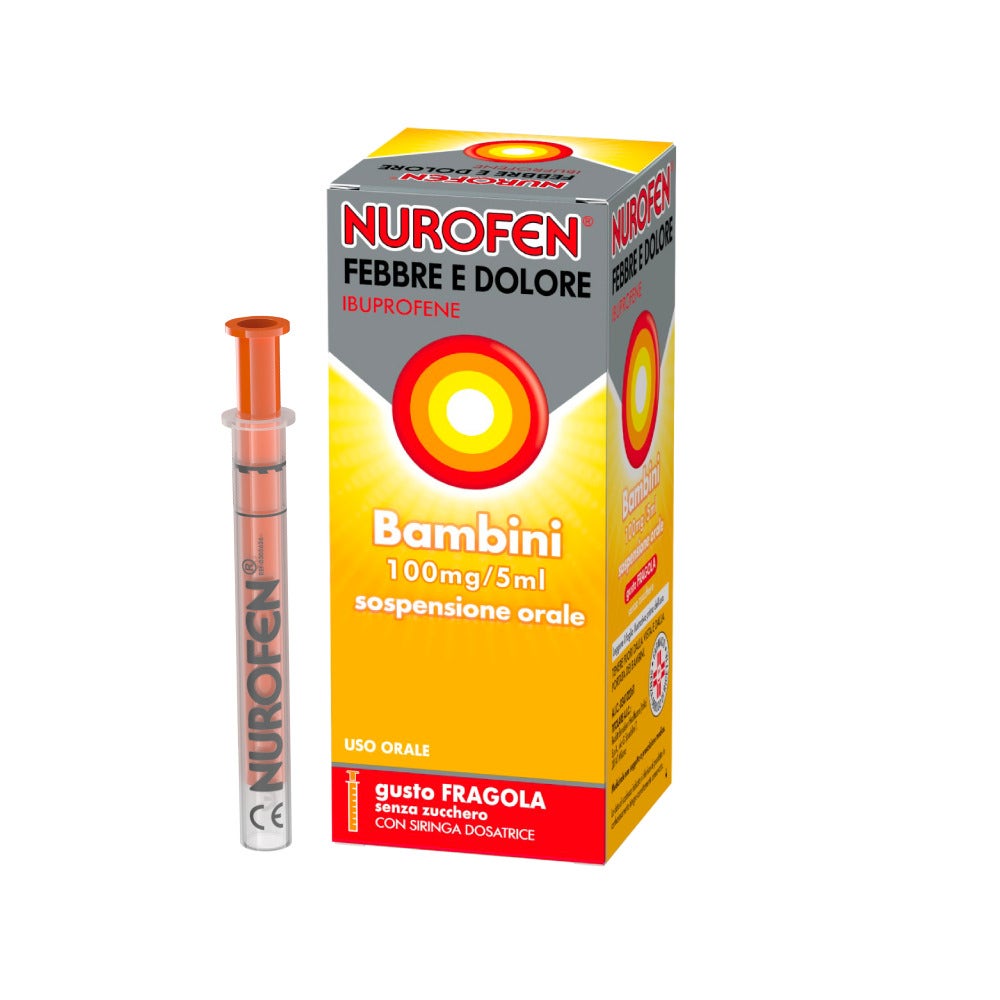 Nurofen Febbre Dolore Bambini 100mg/5ml Fragola 150ml-17